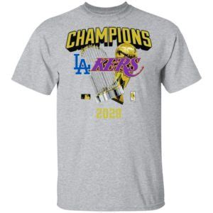 Los Angeles Dodgers Lakers 2020 World Champions Trophies Shirt