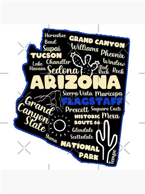 "Flagstaff Arizona Arizona Map Grand Canyon Chandler Mesa Sedona Prescott Phoenix Williams Supai ...