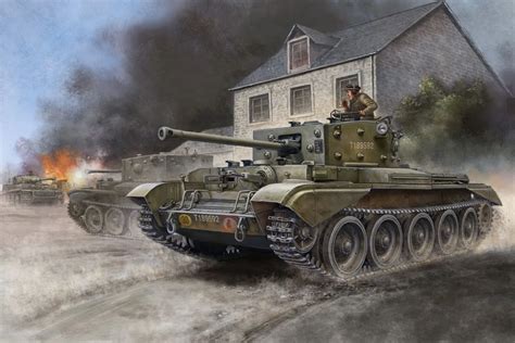 cruising British middle tank mark gun 75 mm Flames of War the world drawing QX122 home wall ...