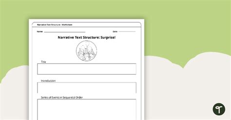 Surprise! - Narrative Text Structure Worksheet | Teach Starter