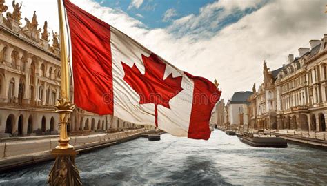 Waving Canada Flag stock illustration. Illustration of flag - 304374580