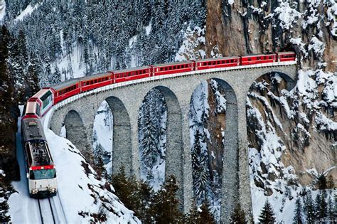 The Most Beautiful Railway Route in the Swiss Alps, Switzerland ...