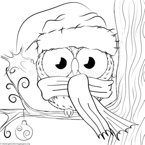 Cute Christmas Owl 1 Coloring Pages – GetColoringPages.org Christmas ...