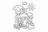 Be Happy  Quote Coloring Page SVG Cut By Creative Fabrica sketch template