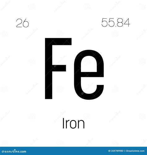 Iron, Fe, Periodic Table Element Stock Illustration - Illustration of ...