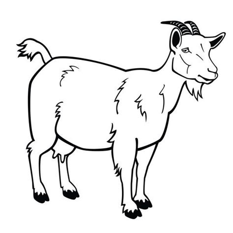 Black and White Goat Cartoon