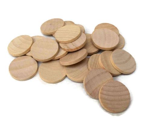 1 Wood Disc Wood Coins Set of 25 Unfinished Wood - Etsy