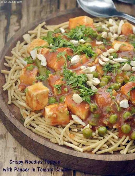 Crispy Noodles Topped with Paneer in Tomato Sauce recipe, Saatvik Recipes | Recipe in 2020 ...