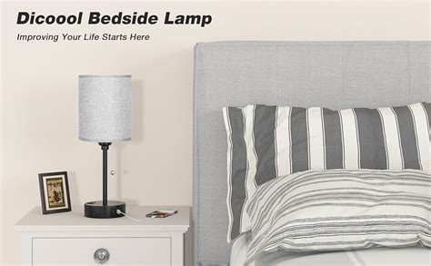 Grey Nightstand Lamps 3 Color Temperatures - 2700K 3500K 5000K Bedside ...