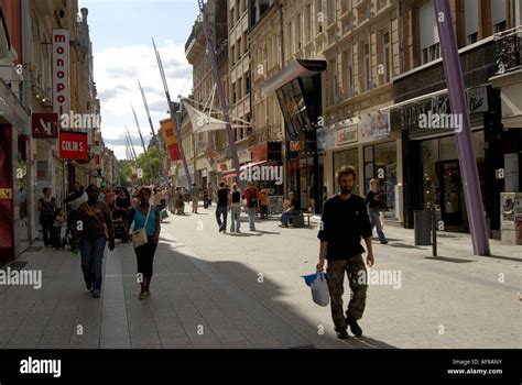 Esch sur Alzette, main shopping street, Luxembourg, Europe Stock Photo - Alamy