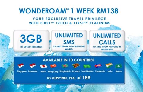 Celcom WondeRoam, International Roaming from RM10