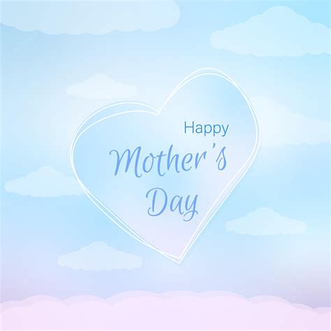 Premium Vector | Mother's day card with a heart and a gentle background