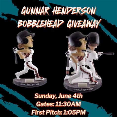 June 4, 2023 Bowie Baysox - Gunnar Henderson Bobblehead - Stadium ...