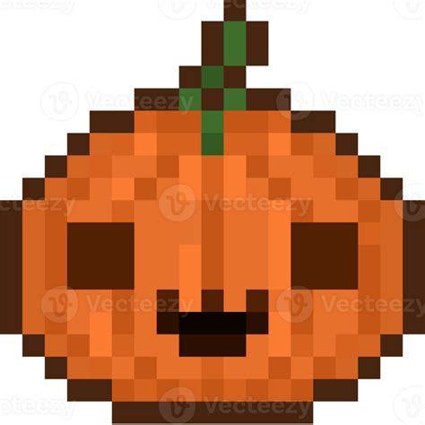 Pixel Art Cartoon Halloween Pumpkin. 27517689 PNG