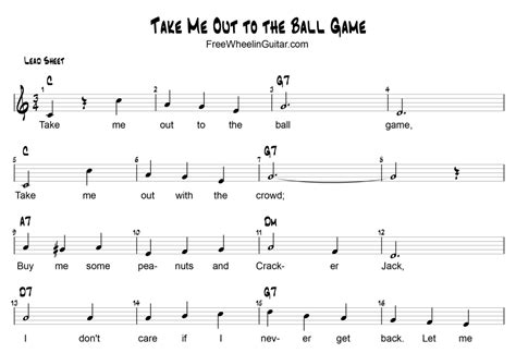 Take Me Out to the Ball Game - Sheet Music - FreewheelinGuitar.com