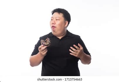 Happy Young Asian Fat Man Black Stock Photo 1713754663 | Shutterstock