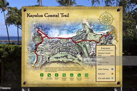 Map Of Kapalua Coastal Trail High-Res Stock Photo - Getty Images