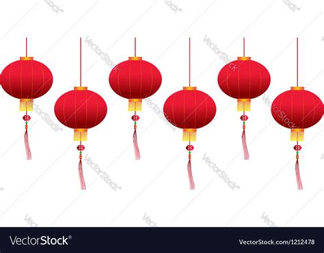 Chinese hanging lanterns Royalty Free Vector Image