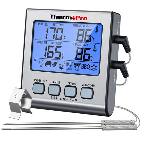 Buy ThermoPro TP-17 Dual Probe Digital Cooking Meat Thermometer Large ...