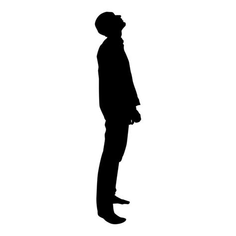 Man looks up silhouette icon black color | Person silhouette, Man looking up, Silhouette people