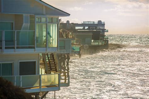 High Tide Beach Houses stock image. Image of windows - 63620995