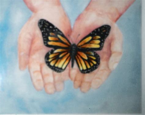 Butterfly in hand Painting by Felix Turner - Fine Art America