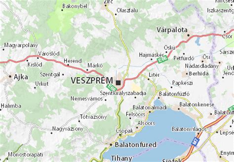 MICHELIN Veszprém map - ViaMichelin