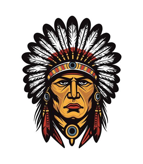 Native indian american head vector clip art illustration 25918964 ...