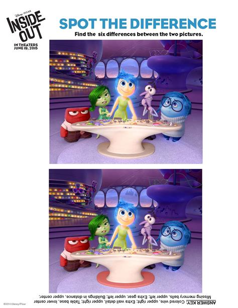 FREE Inside Out Printables - Thrifty Nifty Mommy | Disney activities, Spot the differences ...