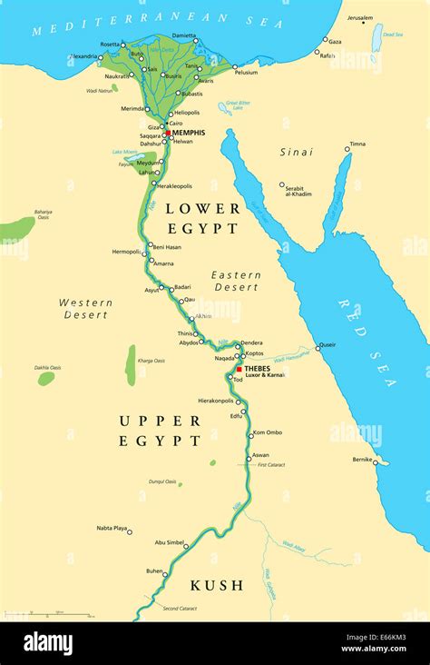 Ancient Egypt Map. Historical map of Ancient Egypt with most Stock ...