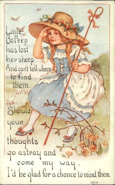 FE Nosworthy Nursery Rhyme Little Bo Peep c1920 Postcard | Old nursery rhymes, Nursery rhyme art ...