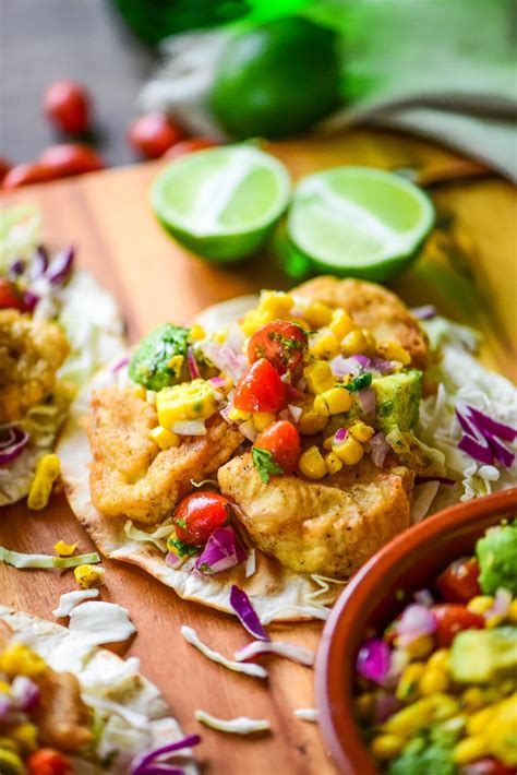 Crispy Fish Tacos with Grilled Corn Salsa | Dude That Cookz