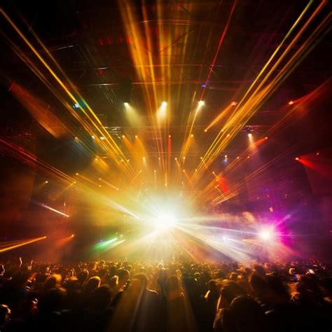 Premium AI Image | a crowd of people at a concert with bright lights