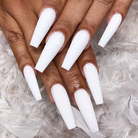 Matte White Coffin Acrylic Nails | ubicaciondepersonas.cdmx.gob.mx