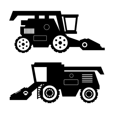 Set of combine harvester on white background 3688387 Vector Art at Vecteezy