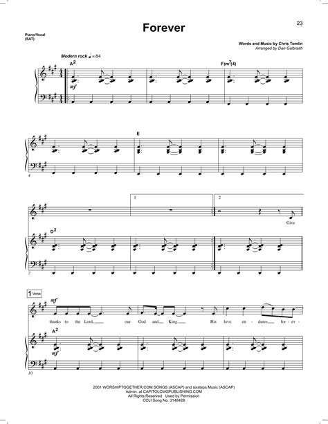 Chris Tomlin - Forever sheet music