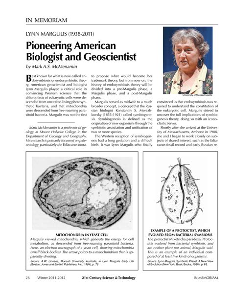 (PDF) Lynn Margulis (1938-2011)—Pioneering American biologist and geoscientist