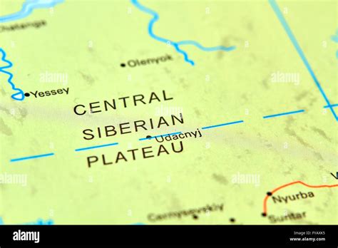 Central Siberian Plateau in Russia on the World Map Stock Photo - Alamy