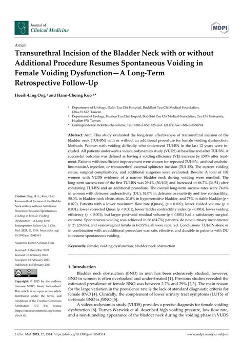 (PDF) Transurethral Incision of the Bladder Neck with or without ...