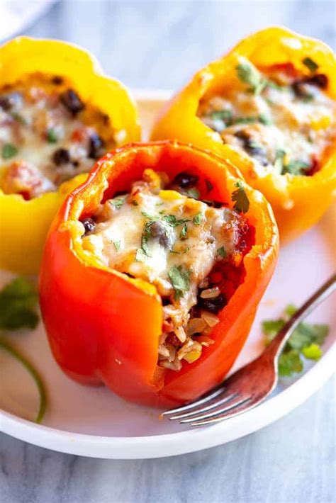 Southwest Vegetarian Stuffed Peppers | - Tastes Better From Scratch