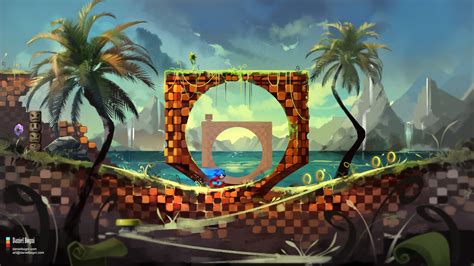 ArtStation - Green Hill - Sonic - Fanart