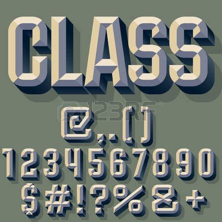 bevel font: Vector illustration of old school beveled alphabet. Simple ...