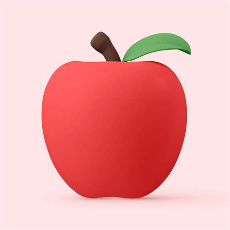 Red apple design element, fruit | Premium PSD Illustration - rawpixel