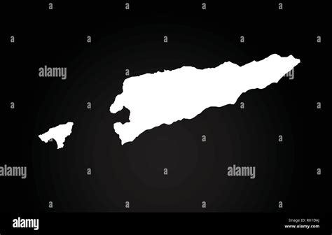 East Timor black and white country border map logo design. Black background Stock Vector Image ...