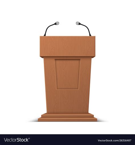 Realistic debate stage 3d conference speech Vector Image