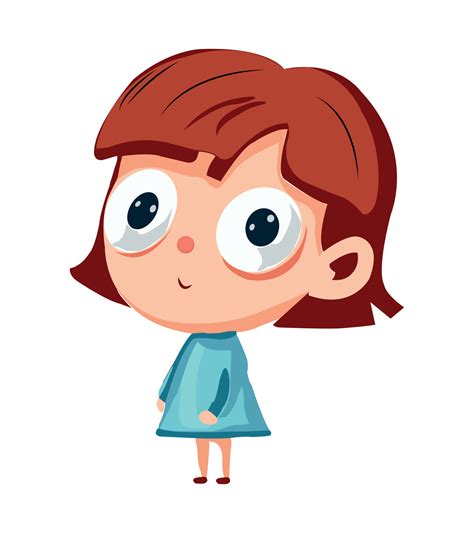 Cartoon girl with big eyes on a white background 23692836 Vector Art at Vecteezy