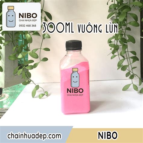 Chai nhựa 300ml vuông lùn - Chai nhựa đẹp cao cấp NIBO