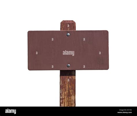 Blank brown national forest trail sign Stock Photo - Alamy