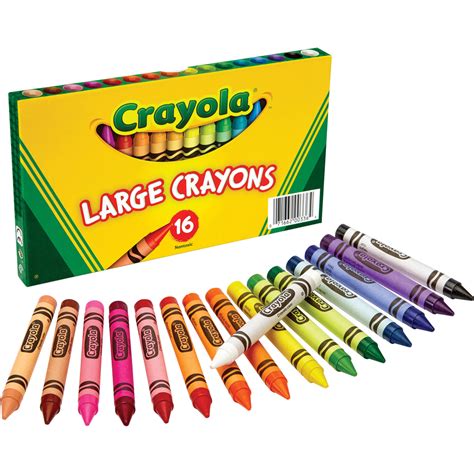 Crayola Large Crayons - Black, Blue, Brown, Green, Orange, Red, Violet ...