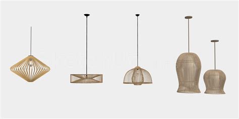 6609. Free Sketchup Rattan lamps Models Download